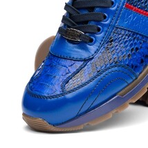 Brescia Genuine Snake and Calfskin Fashion Sneaker Electric Blue image 4