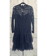TERI JON Navy Sheer Lace Long Sleeve Dress Style#97225 Sz 10 $495 NWT - $4,185.86 MXN