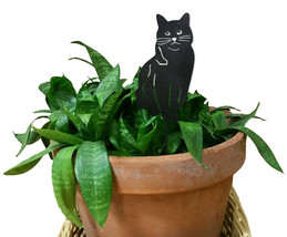 Black Cat Ornament or Plant Stake / Cat / Christmas / Metal / Holiday / Metal /  - £14.47 GBP