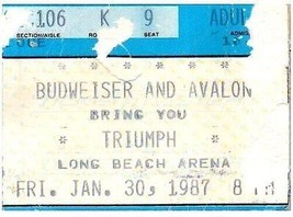 Triumph Konzert Ticket Stumpf Januar 30 1987 Lang Strand California - $39.58