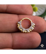 Lucy 14 CT Gold Septum Daith Piercing, Natural Diamond, Nose Ring clicker - $315.44 CAD+