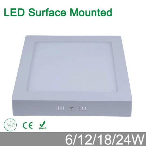 High brightness no cut 6W 12W 18W 24W  surface mounted LED ceiling light square  - £143.26 GBP
