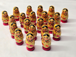 Babushka Wooden Russian Doll 1.5&quot; Miniature - Toys, Keychain, Crafts - Lot Of 21 - $8.70