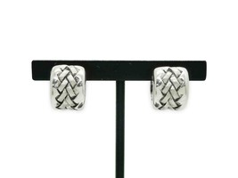 Scott Kay Designer Basket Weave Heart Filigree Huggie Earrings Sterling Silver - £550.64 GBP
