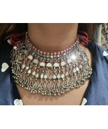 Handcraft Mirror Work Necklace Set Oxidized Choker Necklace Set Afghani ... - $31.99