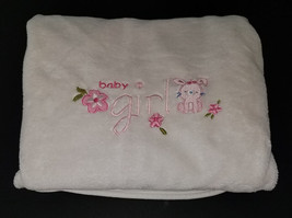 Carters Child Mine Baby Girl Pink Bunny Rabbit White Fleece Blanket Love... - $19.75