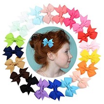 KuFit 40 pcs 3 inches Multi-Colored Hairbow Clip 20 pairs in 20 colors - £9.48 GBP