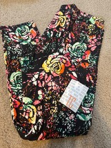 LulaRoe Orange Blue Yellow Floral Geometric Rose TC Tall Leggings Multicolor - £22.41 GBP