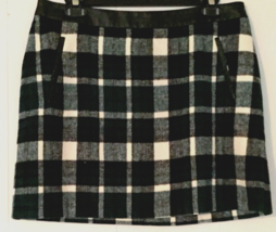 Atmosphere skirt size 8 women plaid white,green,black (contain wool) zip... - $10.15