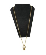 Vintage Monet Gold Dangling Rings Necklace Long Chain Circles Pendant 34&quot; - $29.21