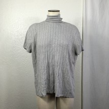 Apt 9 Woman 3X Pullover Turtleneck Sweater Gray Metallic Sparkly Short S... - £19.73 GBP
