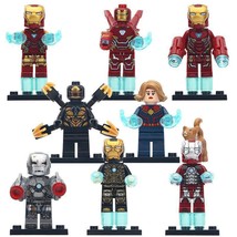 8pcs/set Captain Marvel Avengers Outrider Iron ManMK1 MK41 MK50 Minifigures - £13.58 GBP