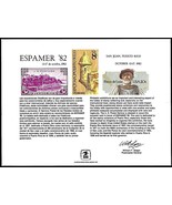 USPS PS41 Souvenir Card, Espamer&#39;82 US &amp; Puerto Rican stamps 1982 - €4,25 EUR