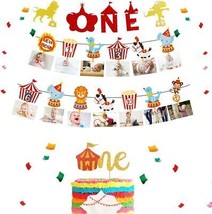 Set of 3 Circus 12 Month Photo Banner The Big One Circus Birthday Banner... - £26.57 GBP