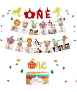 Set of 3 Circus 12 Month Photo Banner The Big One Circus Birthday Banner... - £26.44 GBP