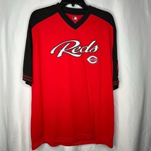 Cincinnati Reds Baseball Adult Men&#39;s Large Red V-Neck S/S Shirt MLB Genuine - £14.23 GBP