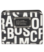 Marc Jacobs Jumbled Logo Leather Mini Compact Wallet ~NWT~ Black/White - $131.30 CAD