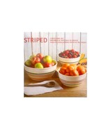 Baum Striped Bowl Set 3 Pieces Stoneware Dishwasher Safe Microwave Safe - $29.99