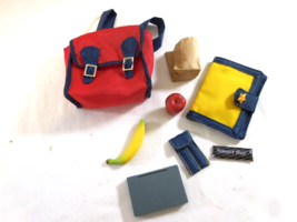 Pleasant Company American Girl Red School Bag, Pencils, Notebook, Lunch Food - £15.56 GBP