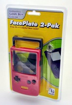 NEW Game Boy Color FacePlate 2-Pack PINK &amp; BLACK Snap On Style Replacement Pair - £4.50 GBP