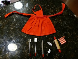 Vtg Barbie-Q Outfit #962 BBQ Apron Potholder Spatula Spoon Knife Shoes T... - $46.79