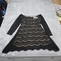 Xhilaration Shirt Womens XL Black Long Sleeve Lace Blouse Tunic Off The Shoulder - £19.47 GBP