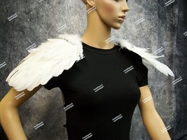 2 pc Angel Feather Clip on Shoulder Wings Celestial Heavenly Being Divine Spirit - £13.23 GBP