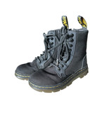 Dr. Martens Docs Combs J Combat Lace Up Boots Canvas Zip Black Youth 11 ... - $24.75