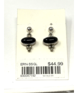 Sterling Silver and Onyx Reservation Hand Made Pierced Earrings - $28.49