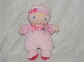 Carters Child of Mine Pink Baby Girl Doll My First Heart Dog Blue Dot Rattle - $49.49
