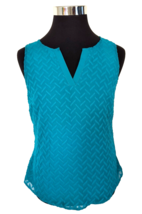 Market &amp; Spruce Top Women&#39;s Size Large Sleeveless Pullover Teal Front Li... - £11.47 GBP