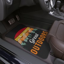 Custom Car Floor Mat, 1pc - Retro Sunset and Mountains Design, Durable Polyester - $36.05+