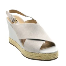 H by Halston Slingback Espadrille Sandals Stella Size US 11W Parchment Leather - £12.41 GBP