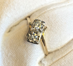14K Vtg Yellow Gold Diamond Ring 2.44g Fine Jewelry Sz 7.25 - £236.82 GBP