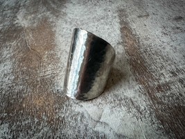 Vintage Sterling Silver Southwestern Style Hammered Spoon Ring Size 10.75 - £43.52 GBP