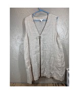 Pure J Jill Linen Duster Long Vest Cardigan Lagenlook Tie Front Womens S... - $1,023.42 MXN