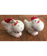 Antique Red &amp; White Rooster/Chicken Salt And Pepper Shakers-VERY RARE-SH... - €123,95 EUR