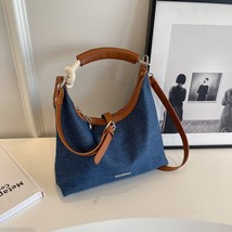 Denim Fabric  Bags For Women 2023  Designer Purses And Handbags Blue Underarm Ho - £52.62 GBP
