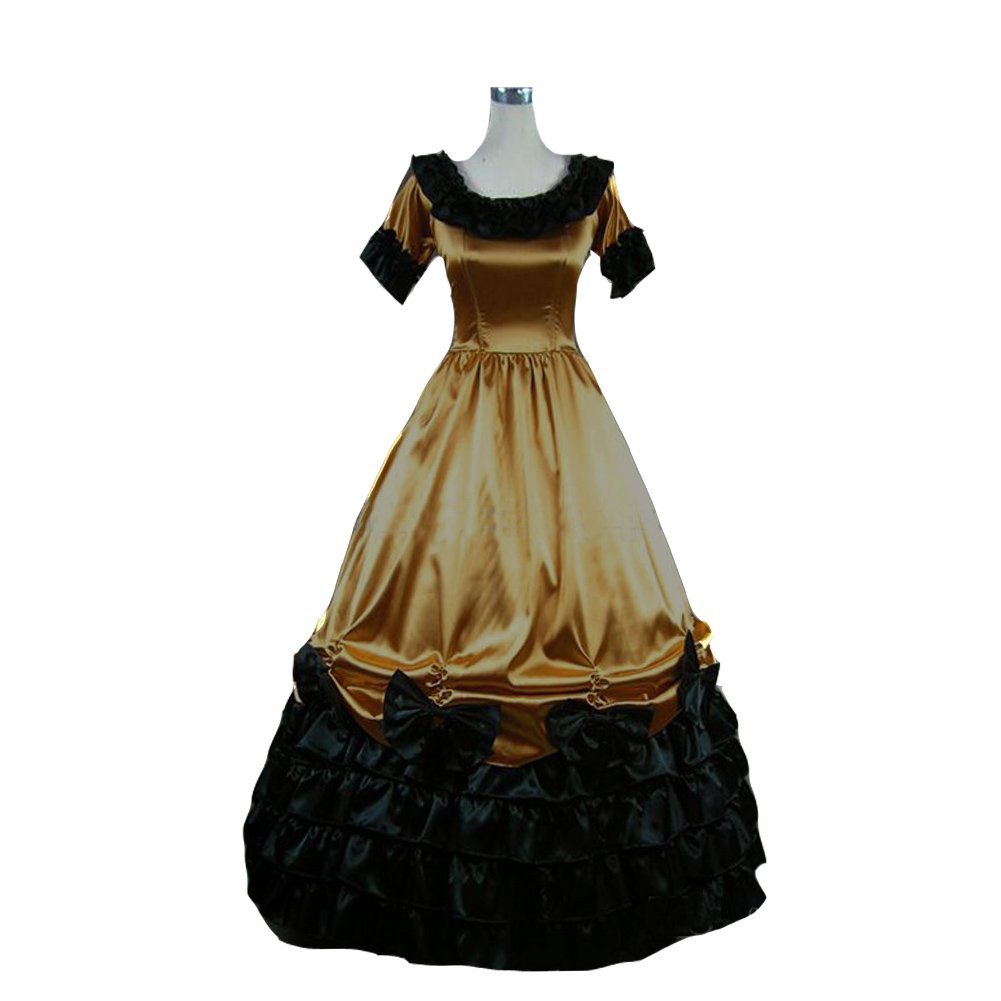 Kivary Women's Vintage Short Sleeves A Line Long Vintage Gothic Victorian Prom L