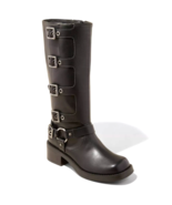 Wild Fable Womens Black Faux Leather Rebel Tall Moto Buckle Boots Pick y... - $29.02