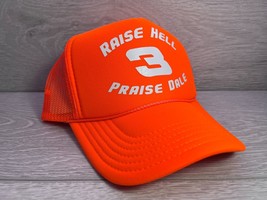Raise Hell Praise Dale Neon Orange Race Hat 5 Panel High Crown Trucker Snapback - £18.48 GBP