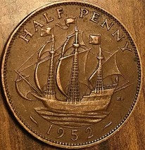 1952 Uk Great Britain Half Penny - £1.57 GBP