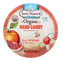 Torie &amp; Howard hard drop Blood Orange, Honey Drops Candy 2 oz tin Case 8 fruit - £36.62 GBP
