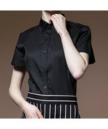 Chef Summer Black Gray White Short Sleeve Culinary Catering Coat Shirt W... - £14.29 GBP