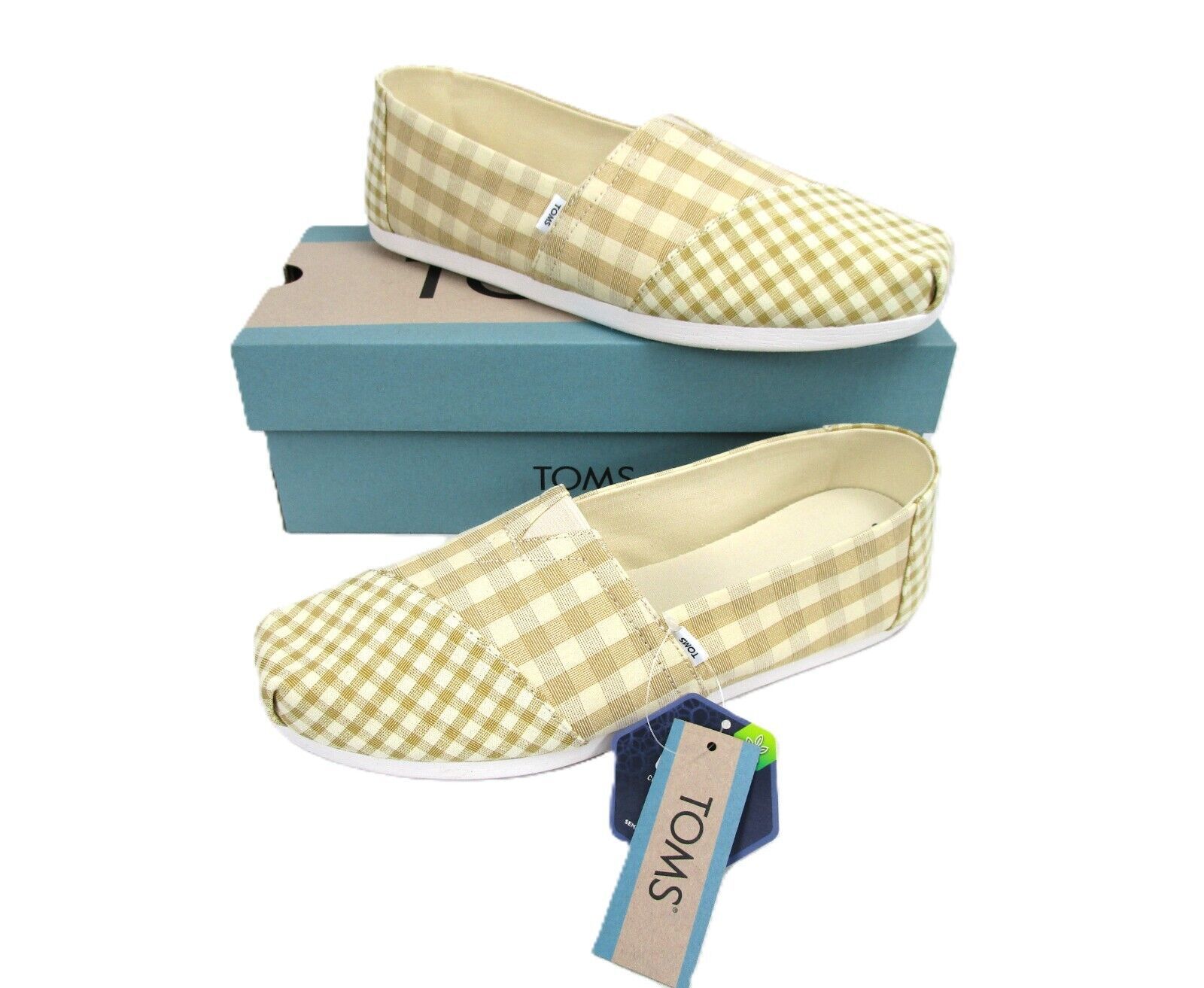 Primary image for TOMS Alpargata Slip-On Espadrille Shoe, Women's Flats w Gingham Check Pattern