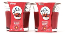 2 Glade 3.4 Oz Uplifting Radiant Berries Essential Oils Infused Scented Candle - £14.91 GBP