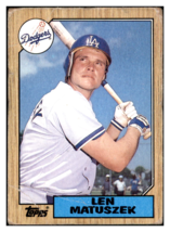1987 Topps Len Matuszek   Los Angeles Dodgers Baseball Card GMMGA - $9.31 MXN