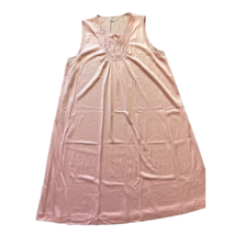 Vanity Fair Pink Sleeveless Nylon Nightgown With Keyhole Button Closure ... - $19.79