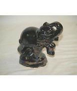 Old Vintage Lusterware Wild Elephant Figurine w Trunk-Up Home Shelf Decor b - £11.82 GBP