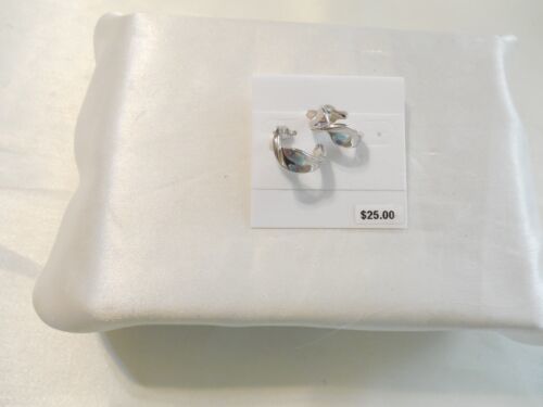 Department Store Silver-Tone 3/4" Twisted Ribbon Hoop Earrings C837 - £8.41 GBP
